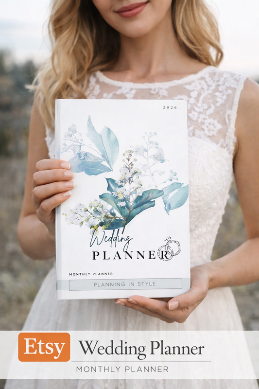 2026 Wedding Planner - Easy Monthly  Layout, iPad, Goodnotes compatible