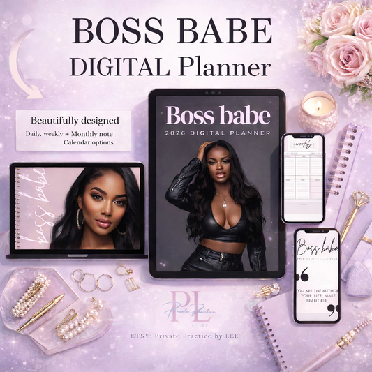 Boss Babe Planner: Digital 2026 Organizer (Monthly, Weekly, Daily)